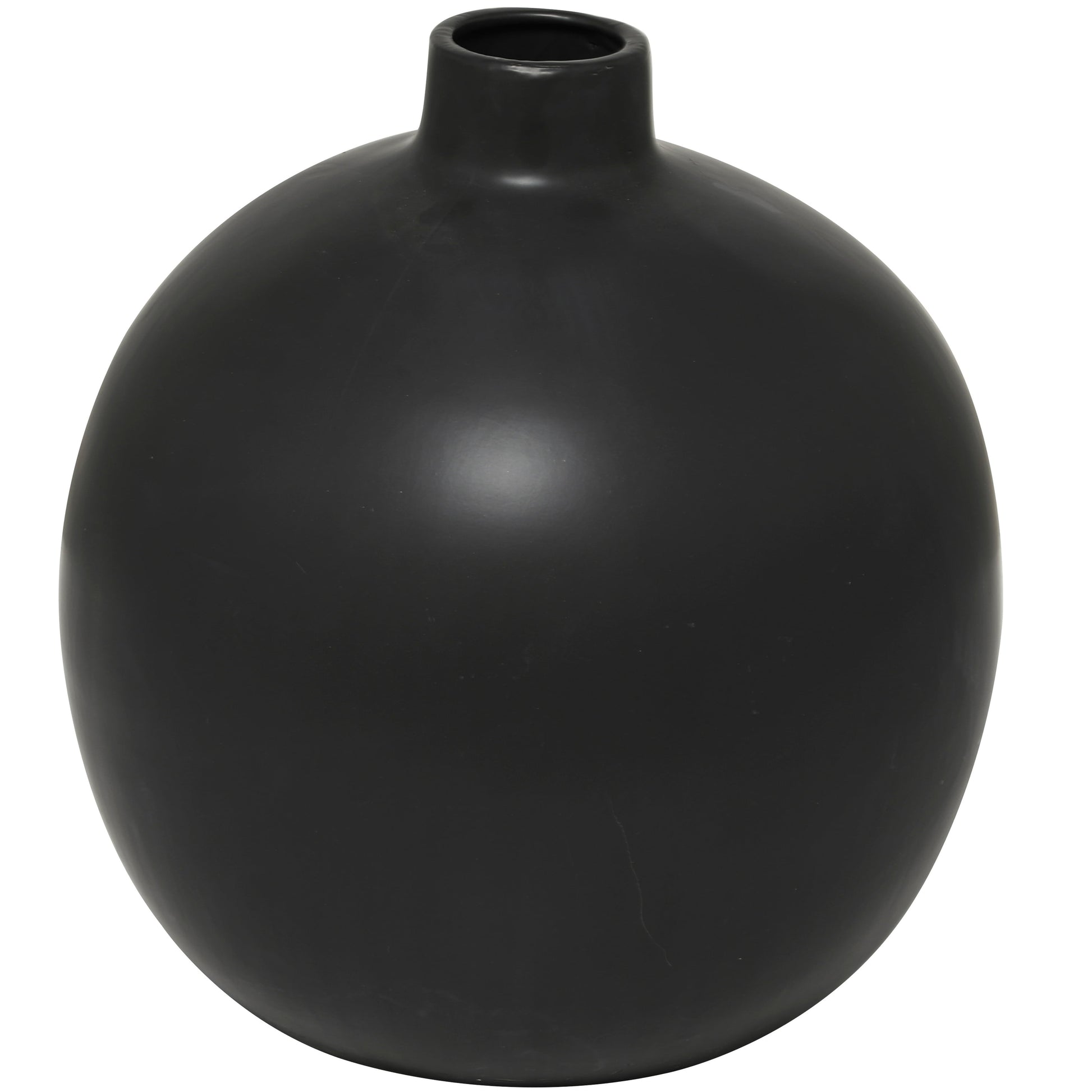 Black Ceramic Matte Decorative Vase - 16"W, 17"H