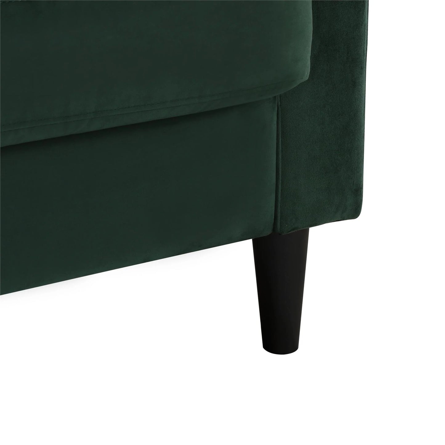 Cosmoliving Strummer Reversible Sectional Sofa Couch, Green Velvet