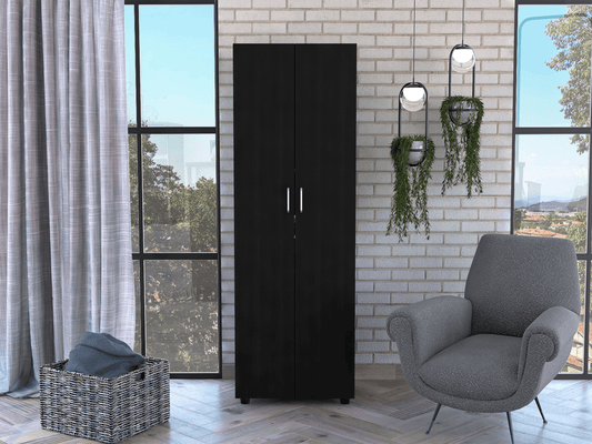 Milano Double Door High-Quality Armoire with Shelves and Hanging Rod