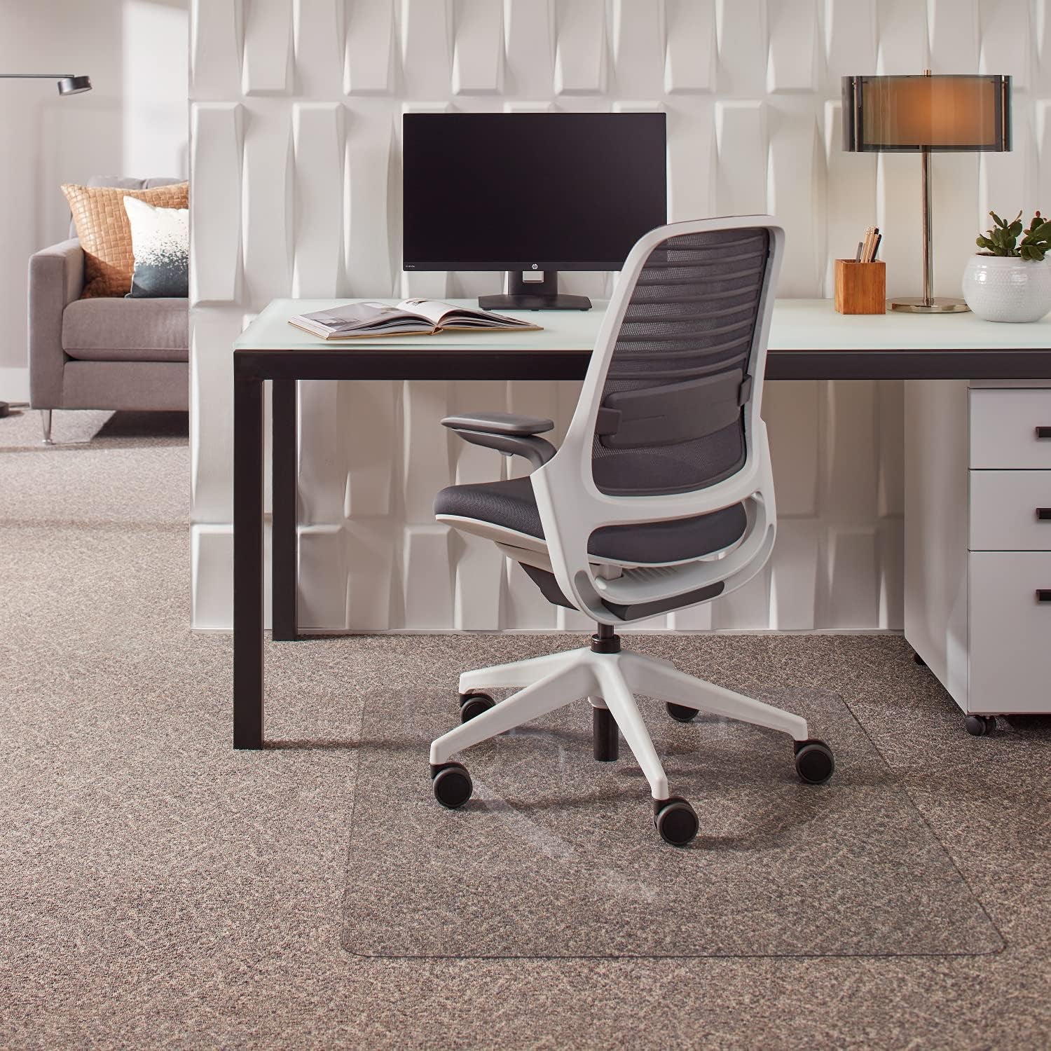 Oculus by  Polycarbonate Office Chair Mat for Carpet and Hard Floors, 36" X 48" X 0.08" Mat, Clear Mat for Office Chair, Protects Floors under Home Office Computer Desk, Ships Flat