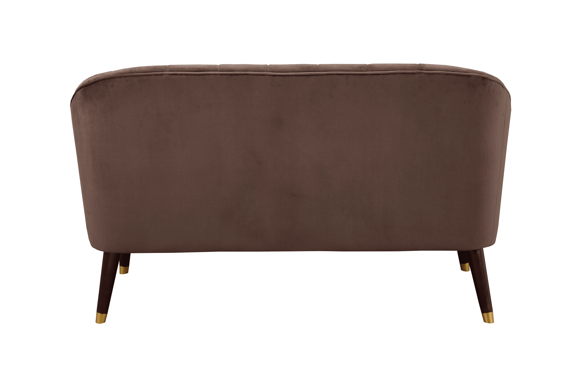 Deco Brown Button Tufted Upholstered Bench with Gold Feet