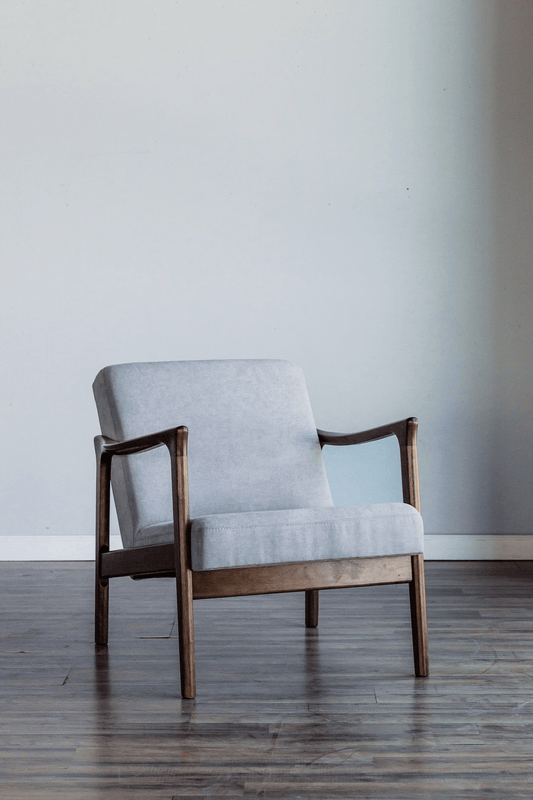 Zephyr Slate Lounge Chair with Foam Padded Seat and Light Gray Upholstery