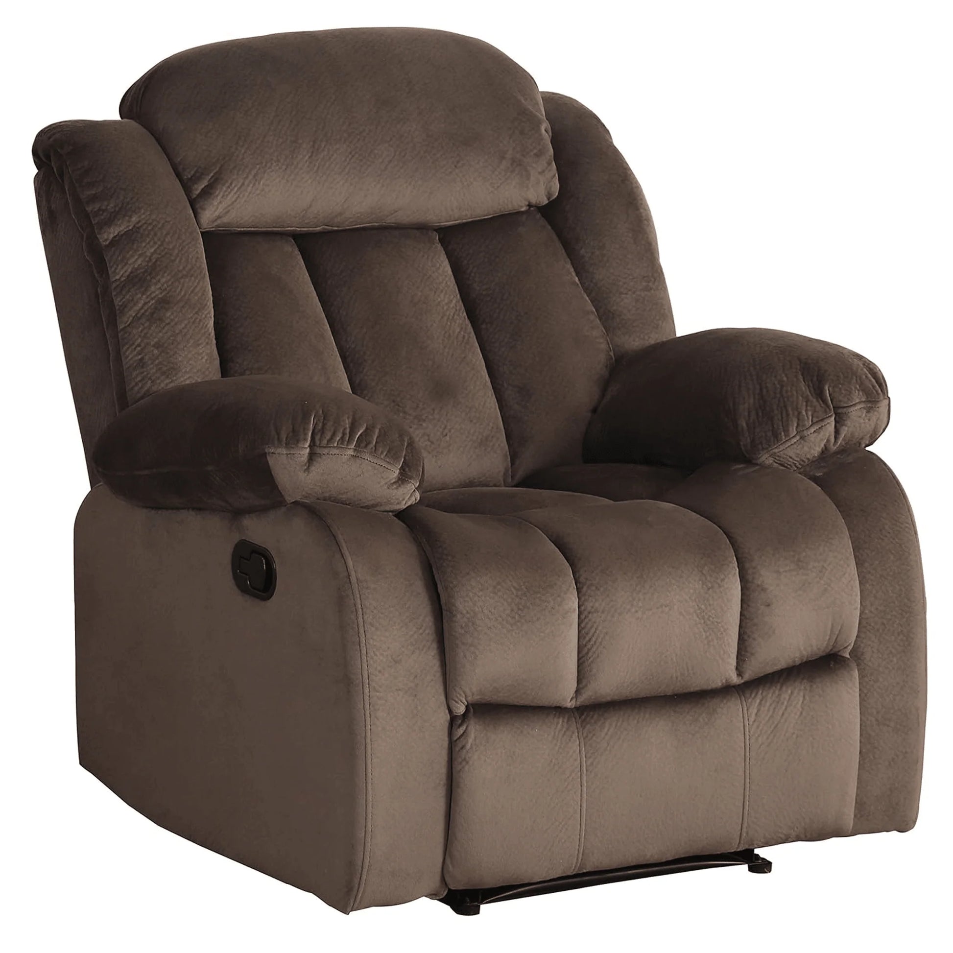 Sunset Trading Teddy Bear Manual Recliner Chair in Brown Fabric