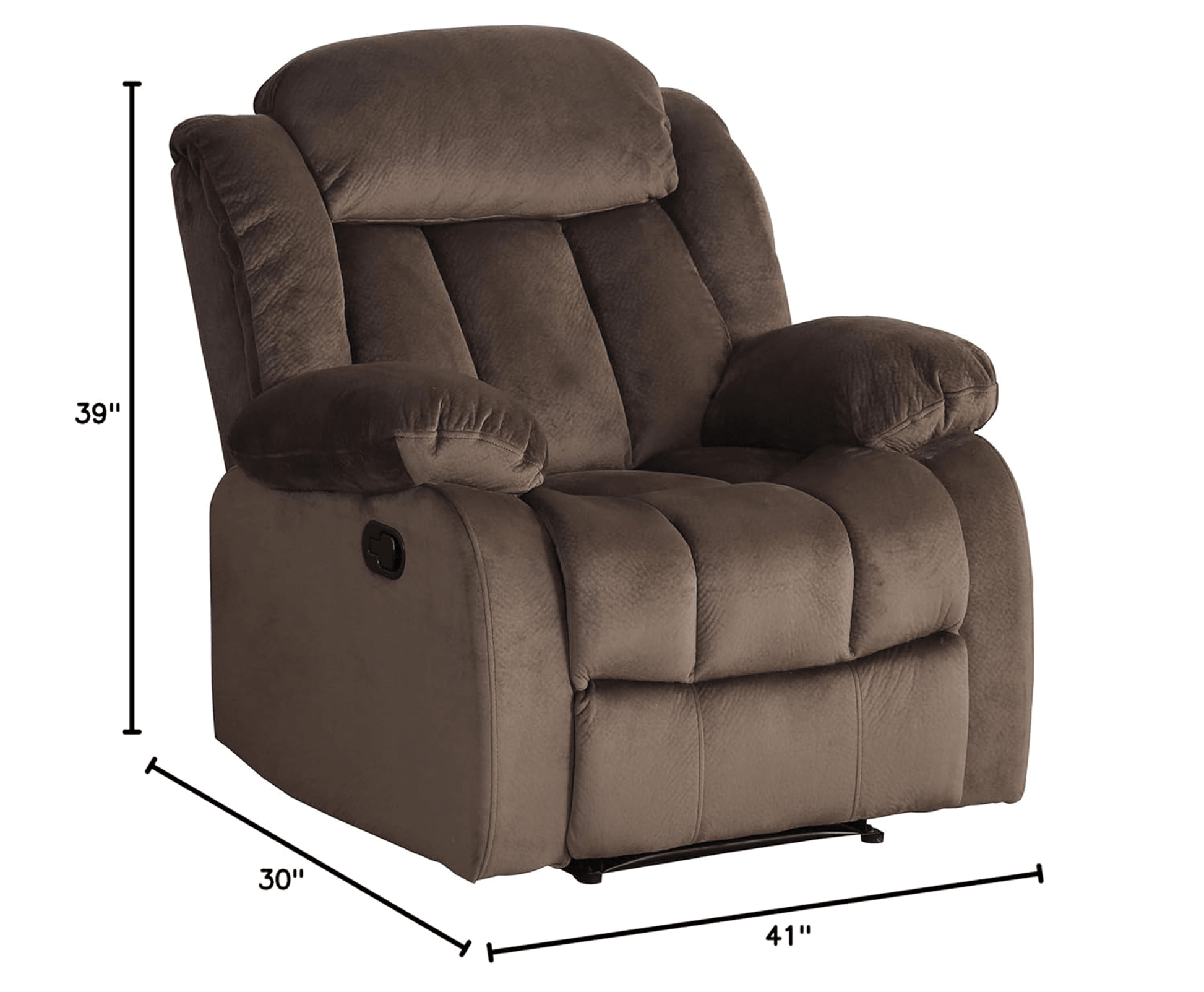 Sunset Trading Teddy Bear Manual Recliner Chair in Brown Fabric