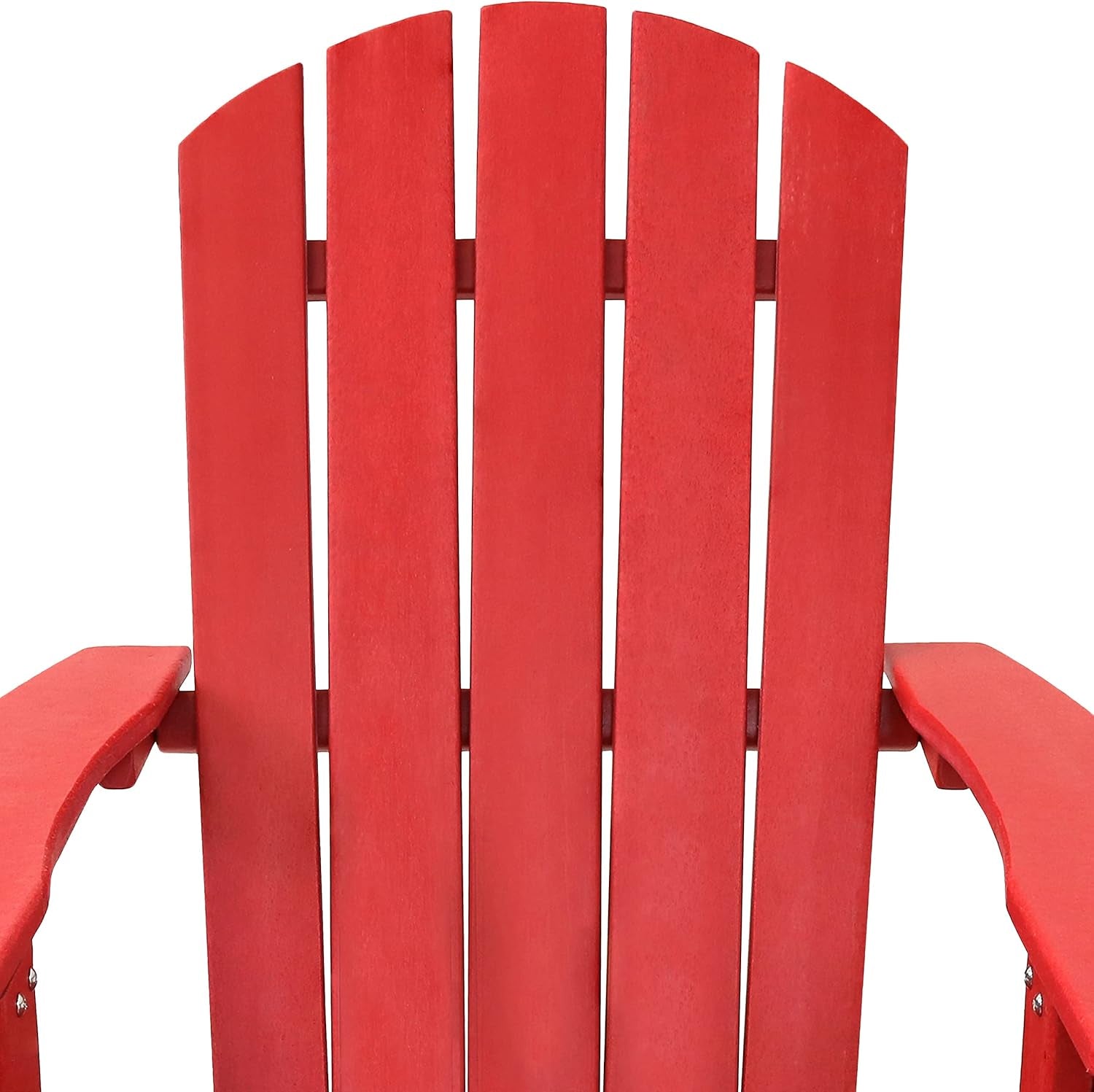 All-Weather Outdoor Adirondack Chair with Drink Holder - Heavy Duty HDPE Weatherproof Patio Chair - Ideal for Lawn, Garden or around the Firepit - Red- Set of 2