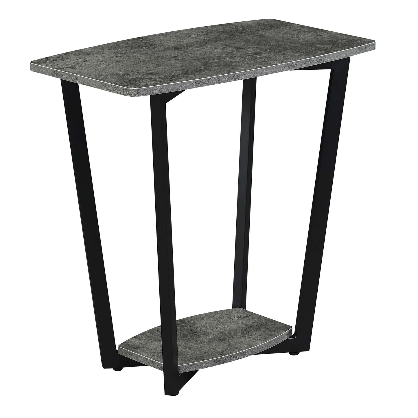 Graystone End Table with Shelf - Cement/Black