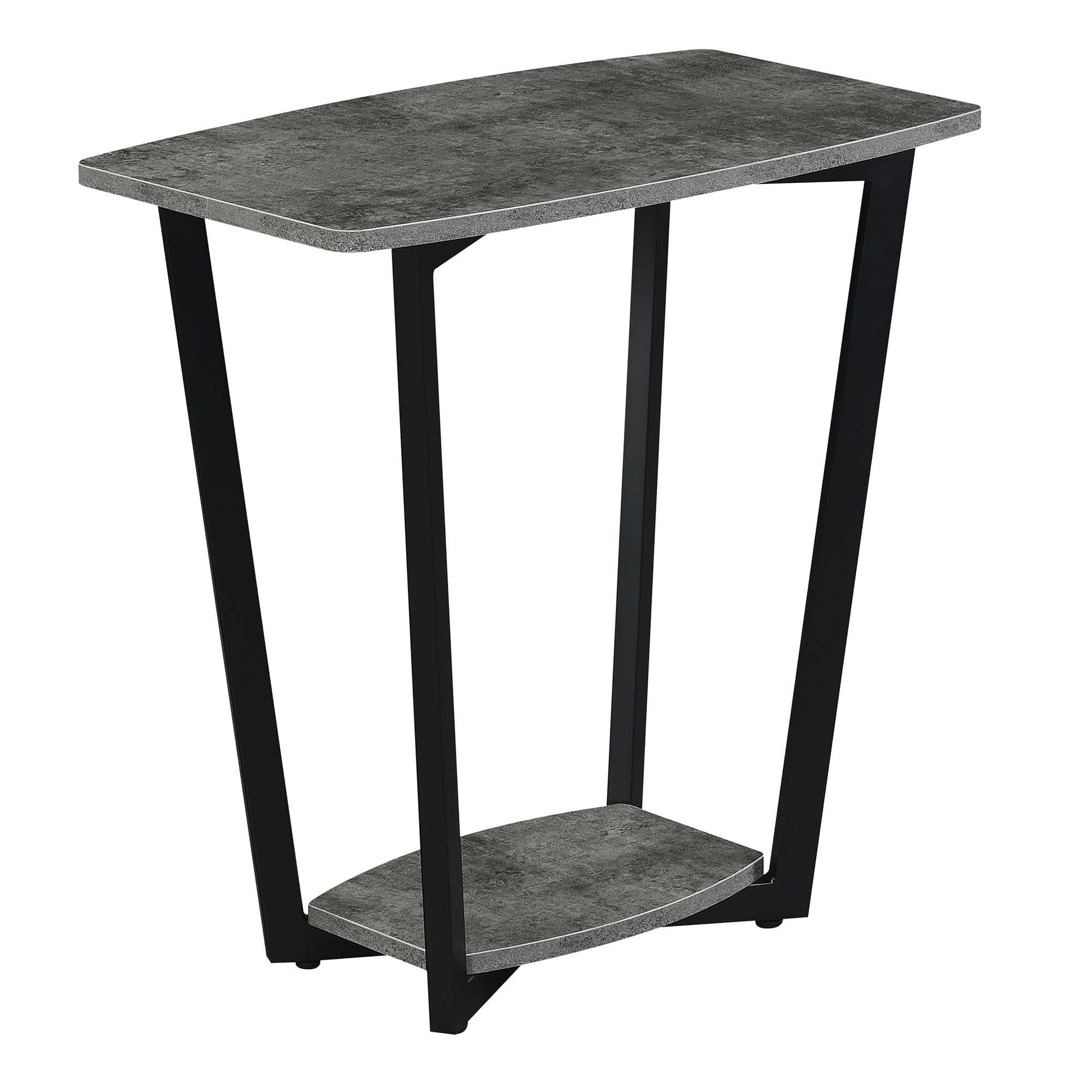 Graystone End Table with Shelf - Cement/Black