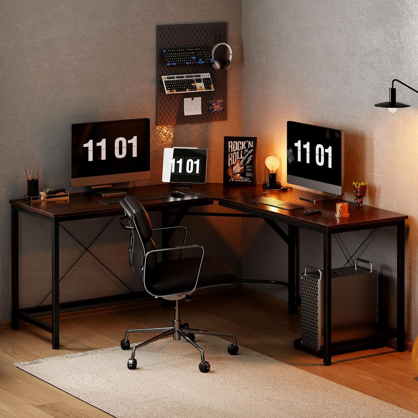 L Shaped Office Desk, L Desk Computer Corner Desk, 59 X 59 Inches Large L Shaped Desk for Home Office, Sturdy Writing Desk Writing Workstation Gaming Table