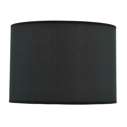 14 In. X 10 In. Black Hardback Drum/Cylinder Lamp Shade