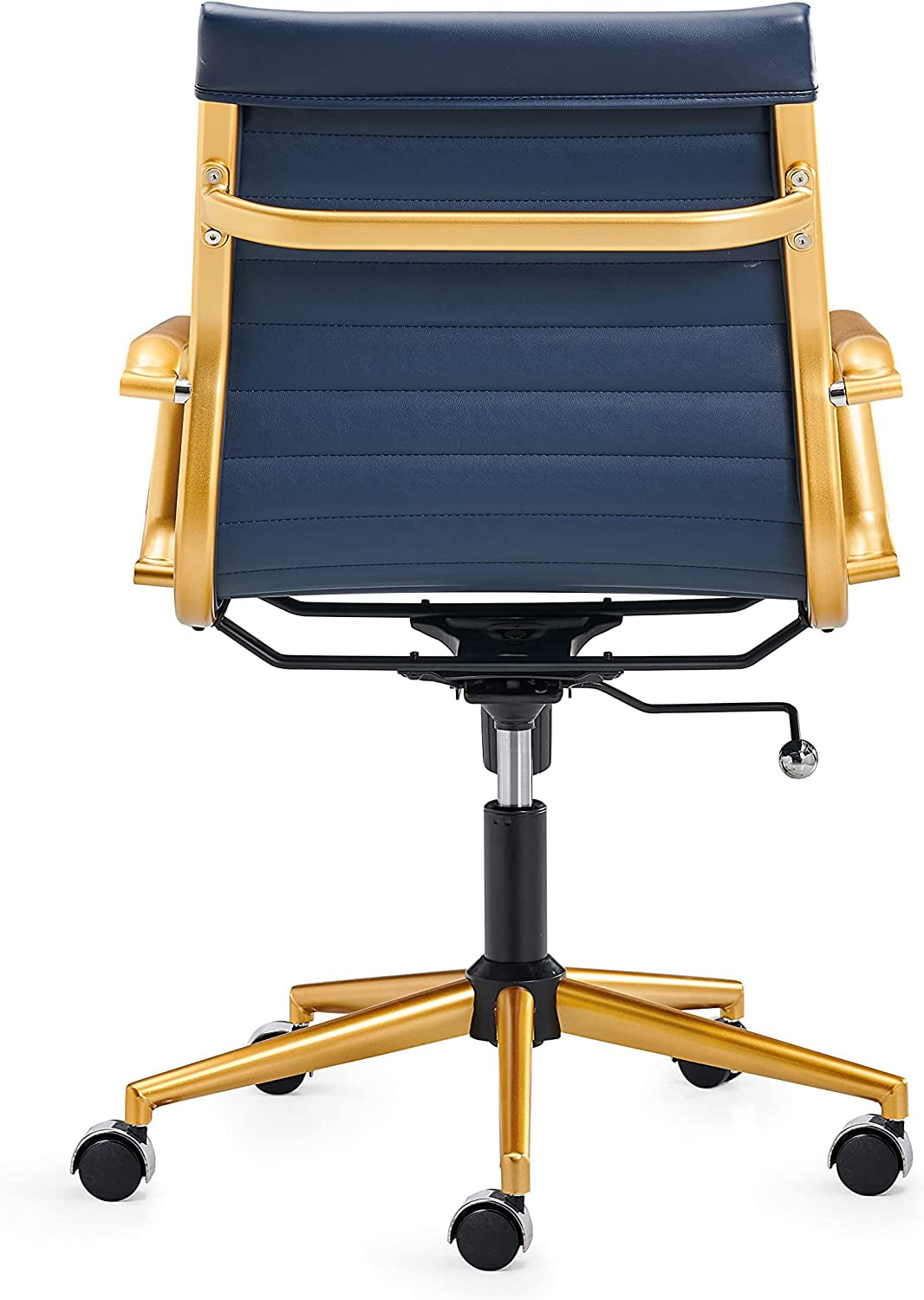 Blue Gold Office Chair Blue Gold Office Desk Chair Modern Office Chair Ergonomic Cute Desk Chair (3011 Gold Blue)