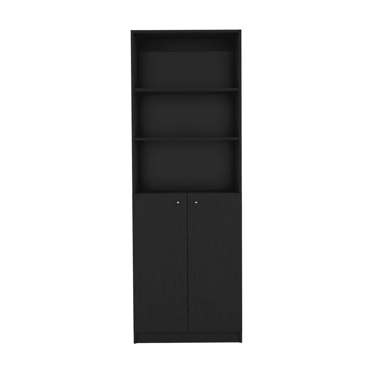 Home 2-Door Bookcase with Open Shelves