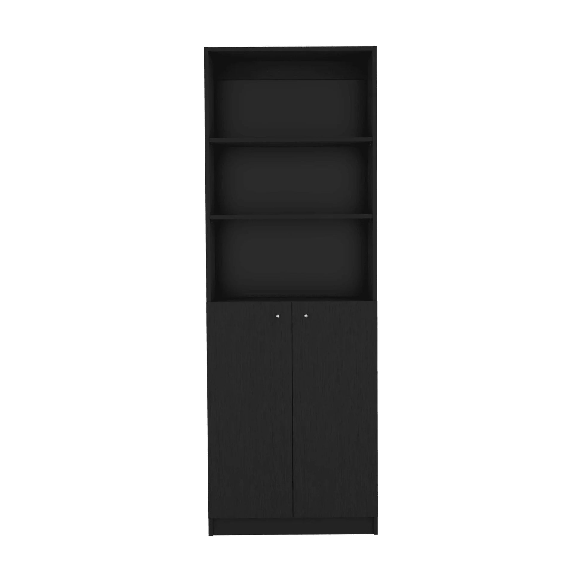 Home 2-Door Bookcase with Open Shelves