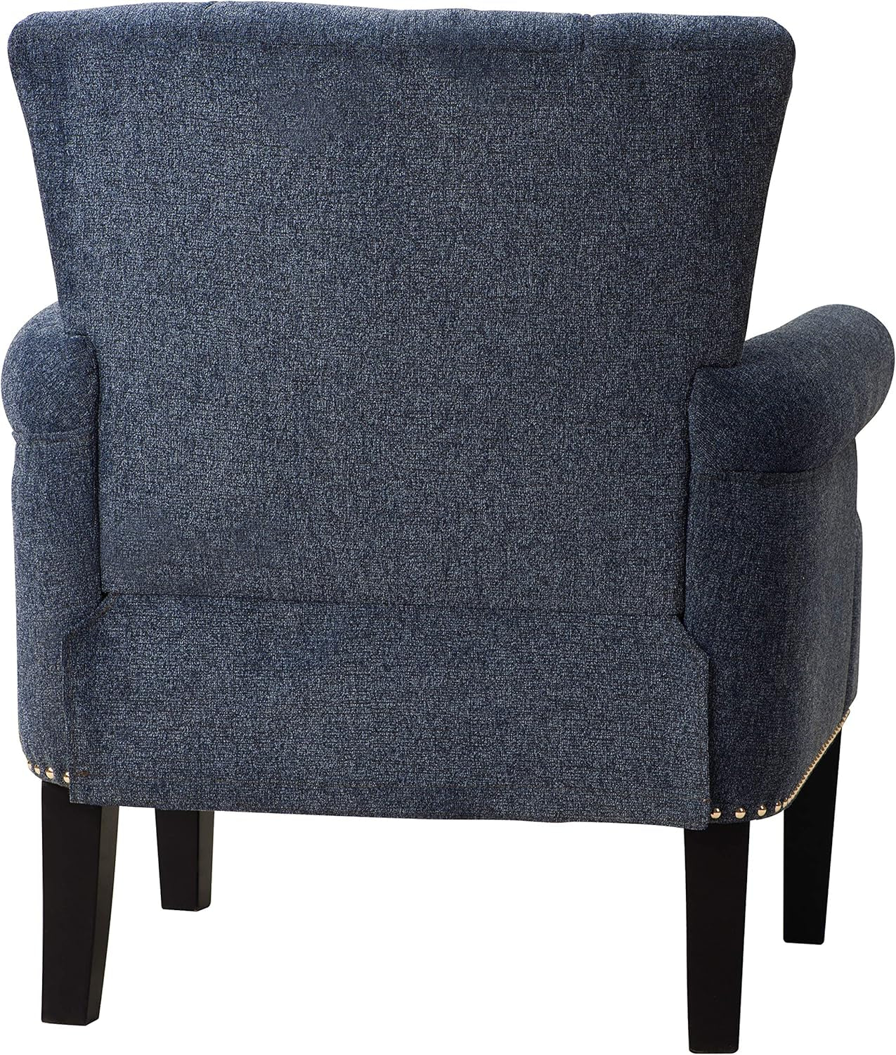 Accent Chair for Living Room, Sofa Single Chair Armchair with Tight Seat, Rivet Trim, Solid Wood Frame & Legs, 330Lbs Weight Capacity, 29" W X 24" D X 34.5" H (Navy Blue)