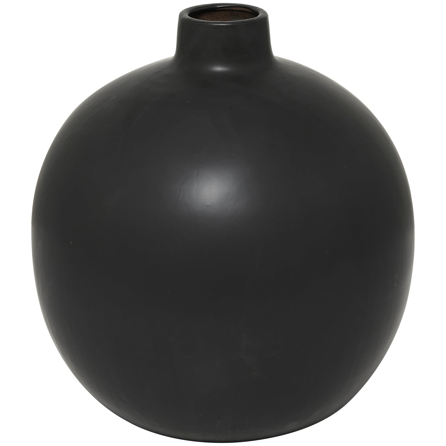 Black Ceramic Matte Decorative Vase - 16"W, 17"H