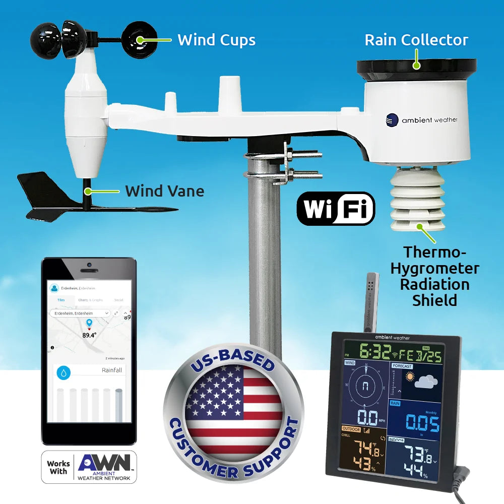 WS-1965 Residential Wi-Fi Weather Station with 9-Function Color Display