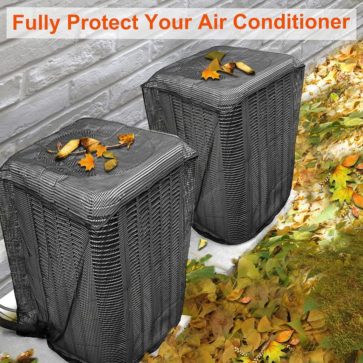 Outdoor Air Conditioner Cover, Mesh Air Conditioner Cover for outside Units, All Seasons AC Unit Cover AC Mesh Cover Protect from Clogging - Cottonwood, Leaves, Weeds (31.5" X 31.5" X 35.4")