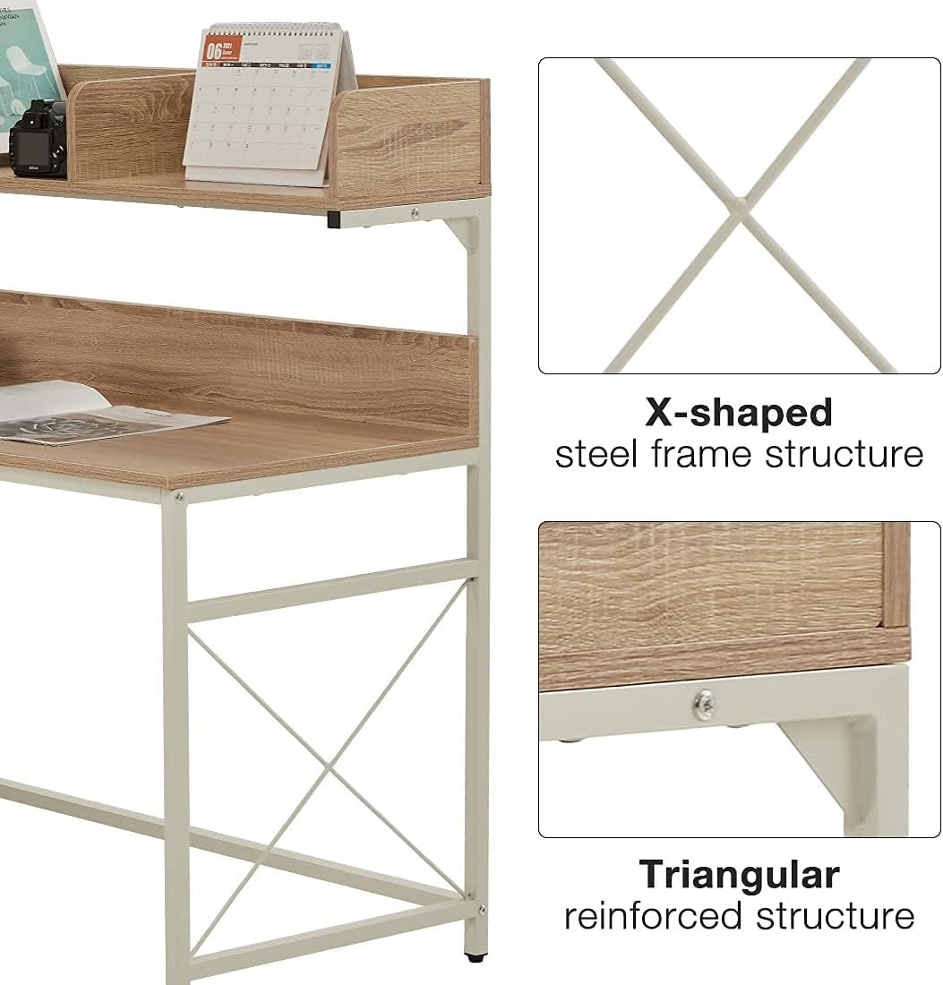 LIFEFAIR L-Shaped Corner Desk with Multiple Shelves (Gaming)