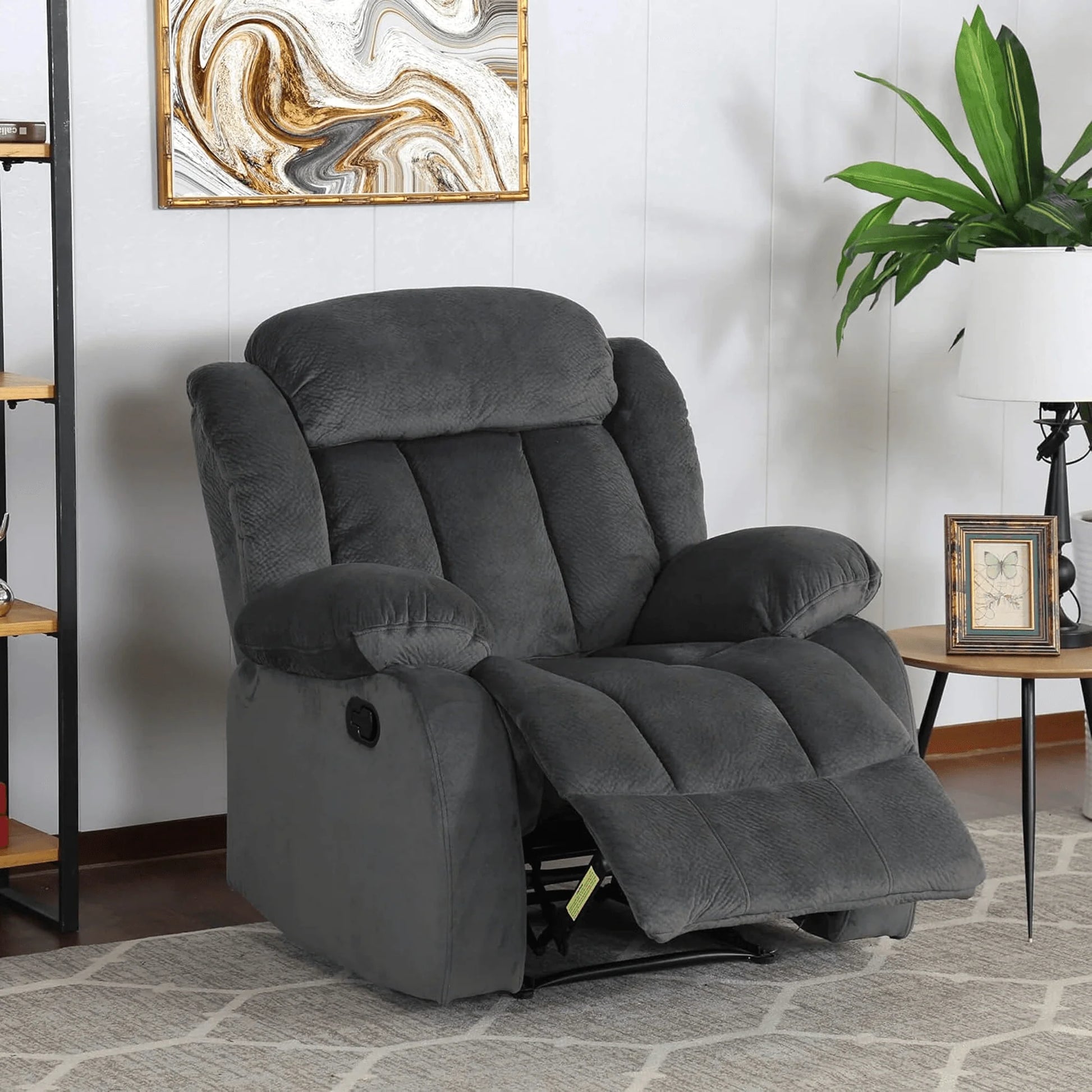 Sunset Trading Madison Manual Reclining Chair in Gray Fabric