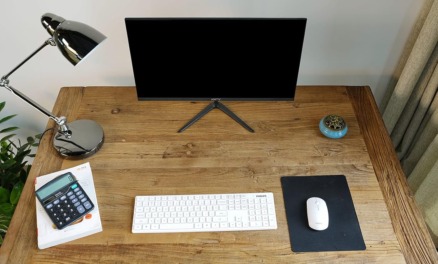 Home Office Desk Handmade Rustic Style Workstation Computer Desk Solid Reclaimed Elm Wood Finish with Metal Modern Simple Study Writing Desks (48X30 Inch, Only Table Top)