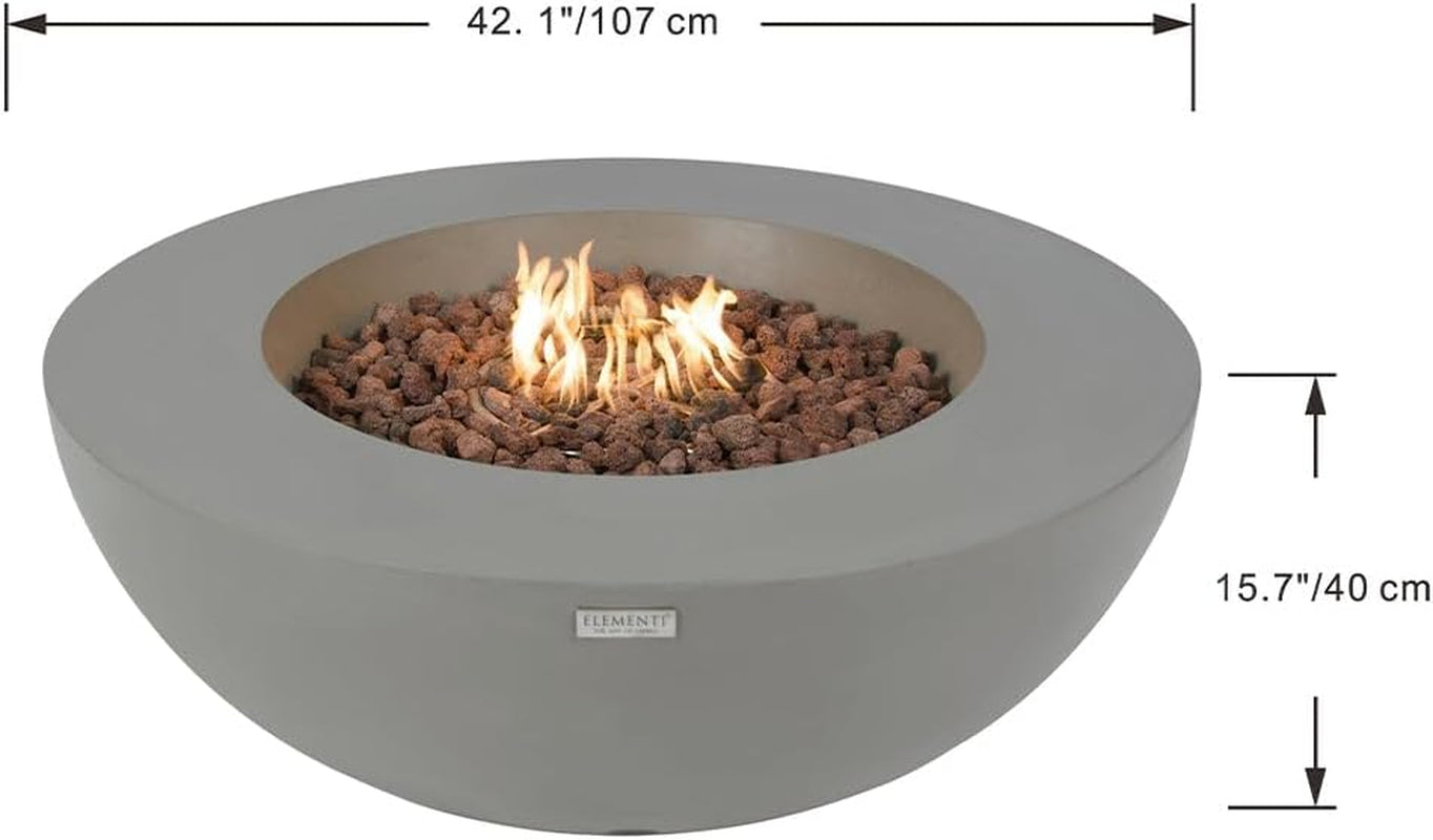 Lunar Bowl Concrete Fire Pit 42" X 42" Outdoor Patio Firepit Includes Lava Rocks