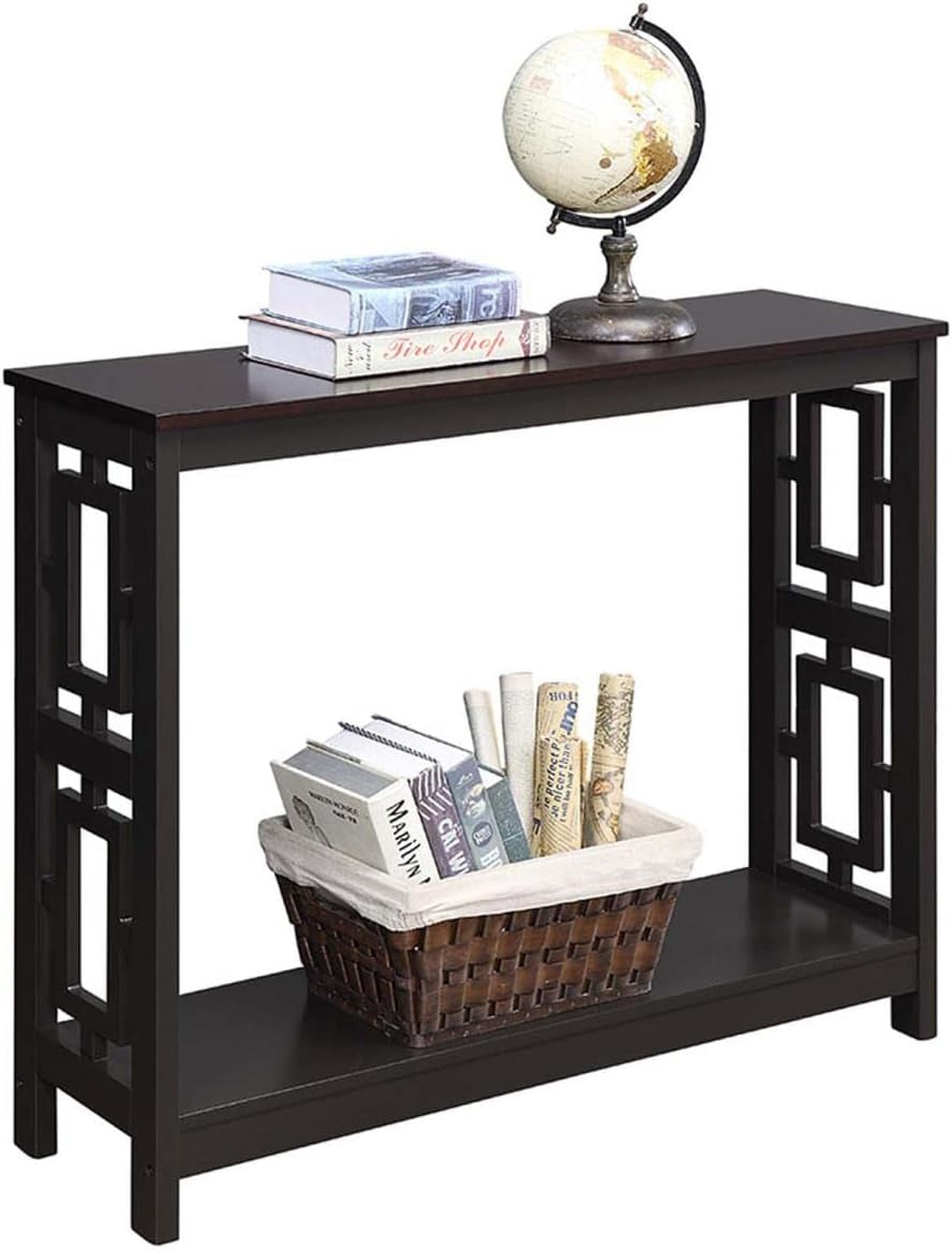 Town Square Console Table with Shelf, Espresso