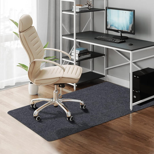 Office Chair Mat,  36" × 47" Office Gaming Rolling Floor Mat, under Desk Low-Pile Office Rug, Large Anti-Slip Multi-Purpose Hard Floor Mat, Chair Floor Protectors for Hardwood Grey