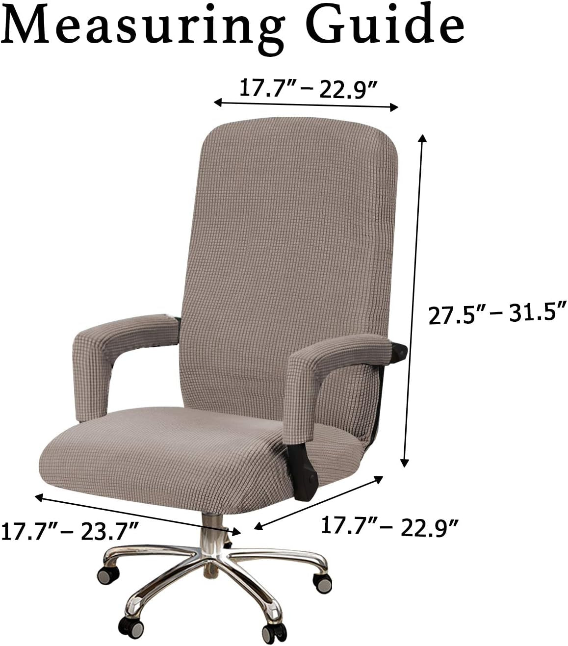 Office Chair Cover Stretch Office Chair Covers with Arms Computer Chair Cover Universal Removable Rotating Boss Office Chair Slipcovers Desk Chair Cover for Dogs Cats Pets, Taupe