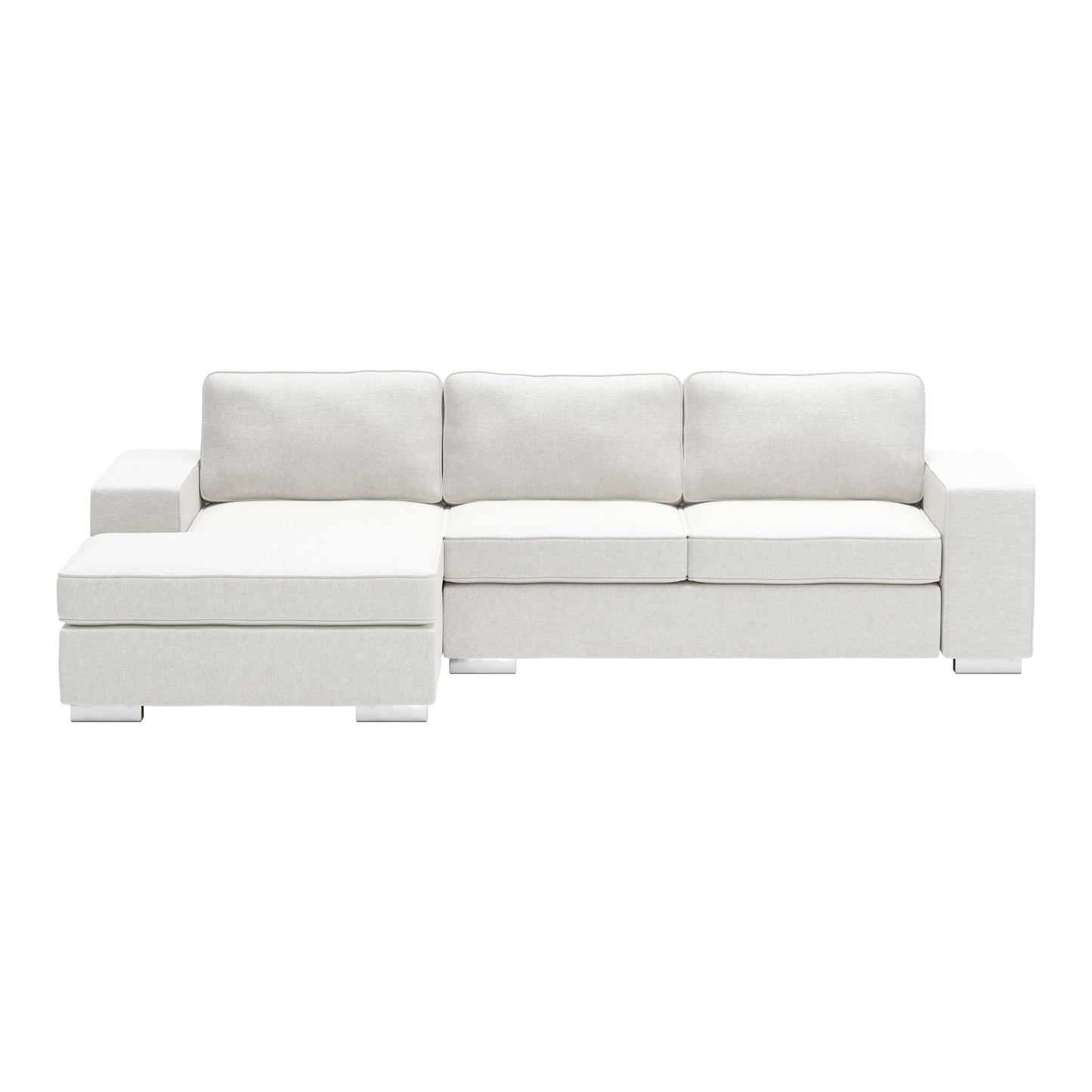 Brickell Sectional Modern Sofa in Polyester with Moveable Ottoman Right Left