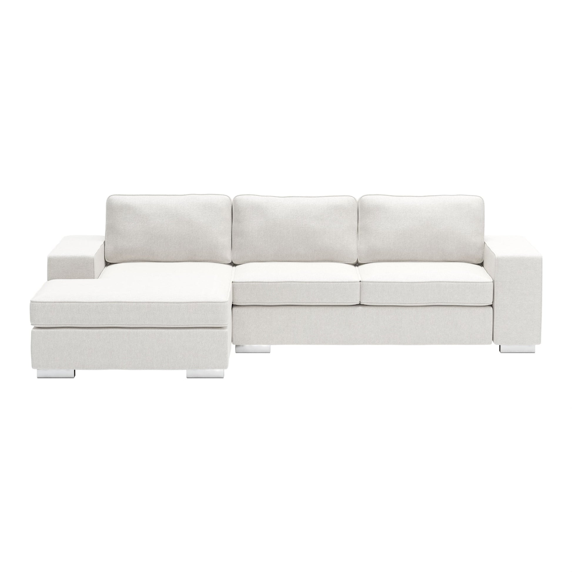 Brickell Sectional Modern Sofa in Polyester with Moveable Ottoman Right Left