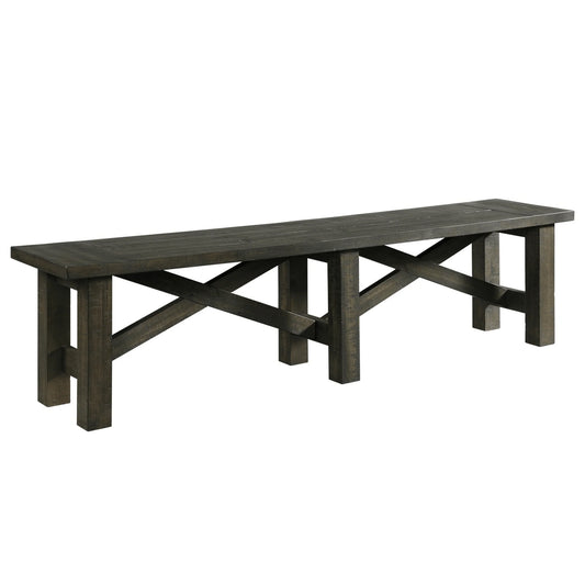 Trestle 72" Dining Bench in Distressed Gray Wood