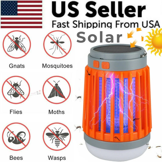 Solar USB Mosquito Killer Light Electronic Fly Bug Insect Zapper Trap Pest Lamp