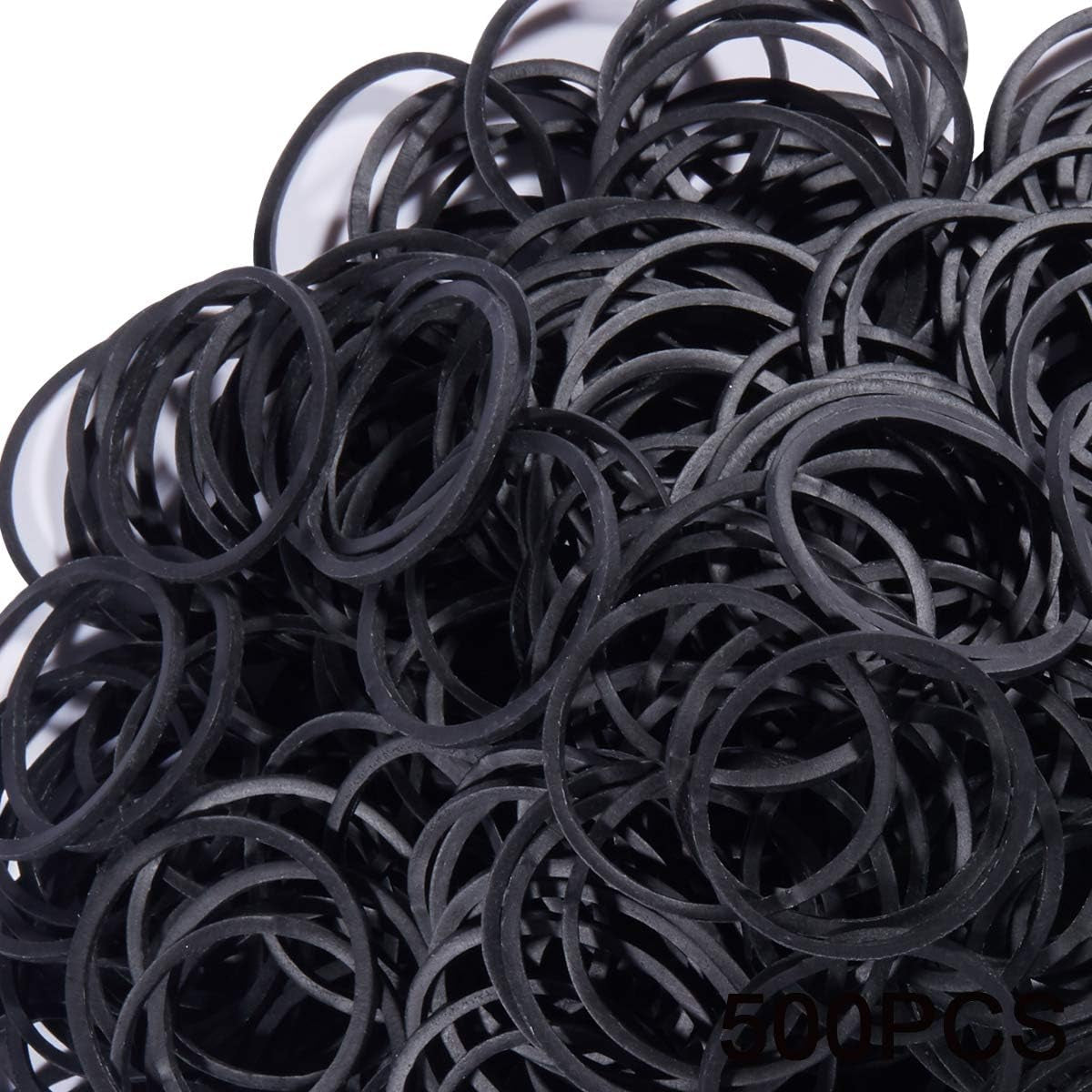 Rubber Bands 500Pcs Black 1Inch Small Rubber Bands for Office 2.5Cm Rubber Band for Office School Home Strong Elastic Band Loop Office Supplies