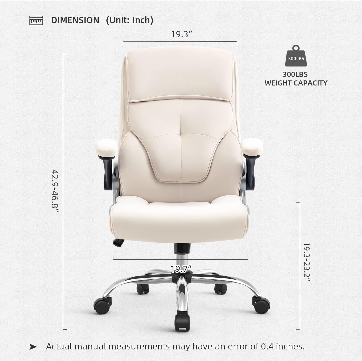 High Back Ergonomic Office Chair, Velvet Fabric Executive Desk Chair Computer Chair with Lumbar Support for Adults,Beige