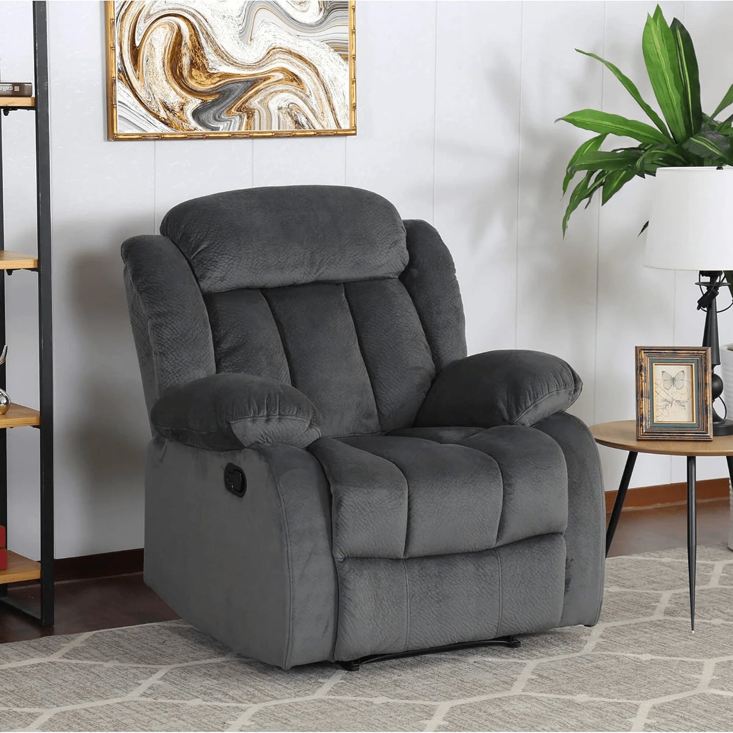 Sunset Trading Madison Manual Reclining Chair in Gray Fabric