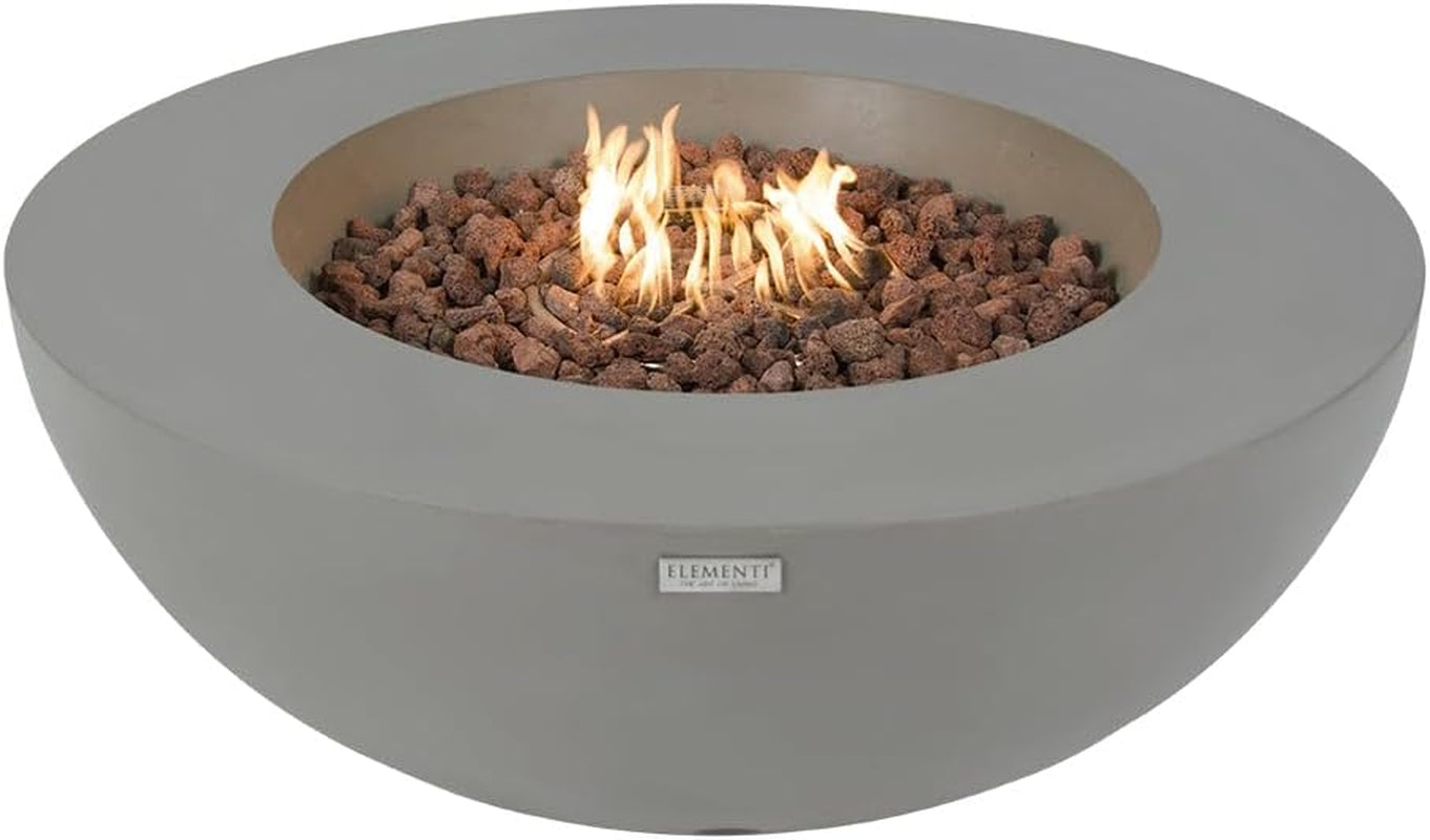 Lunar Bowl Concrete Fire Pit 42" X 42" Outdoor Patio Firepit Includes Lava Rocks