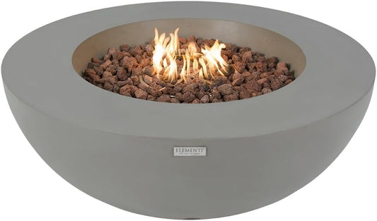 Lunar Bowl Concrete Fire Pit 42" X 42" Outdoor Patio Firepit Includes Lava Rocks