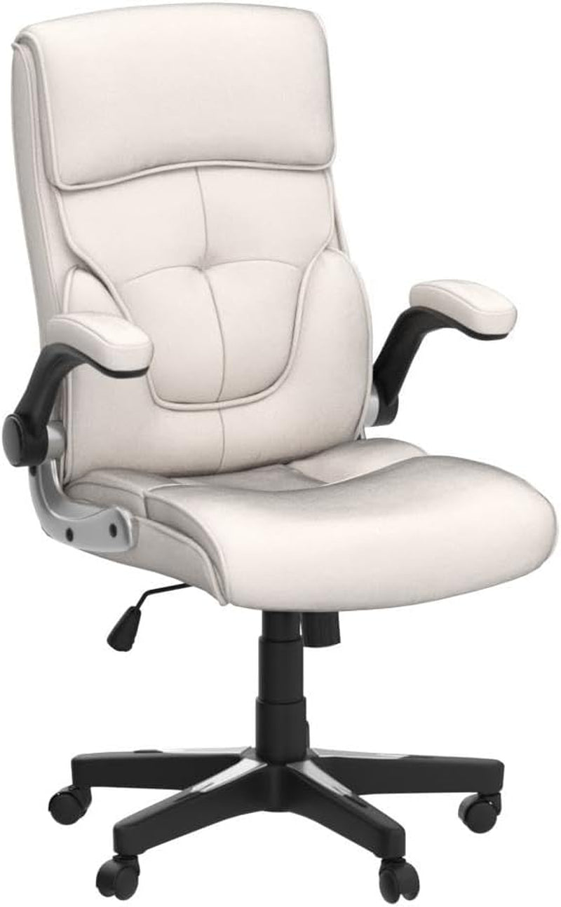 High Back Ergonomic Office Chair, Velvet Fabric Executive Desk Chair Computer Chair with Lumbar Support for Adults,Beige