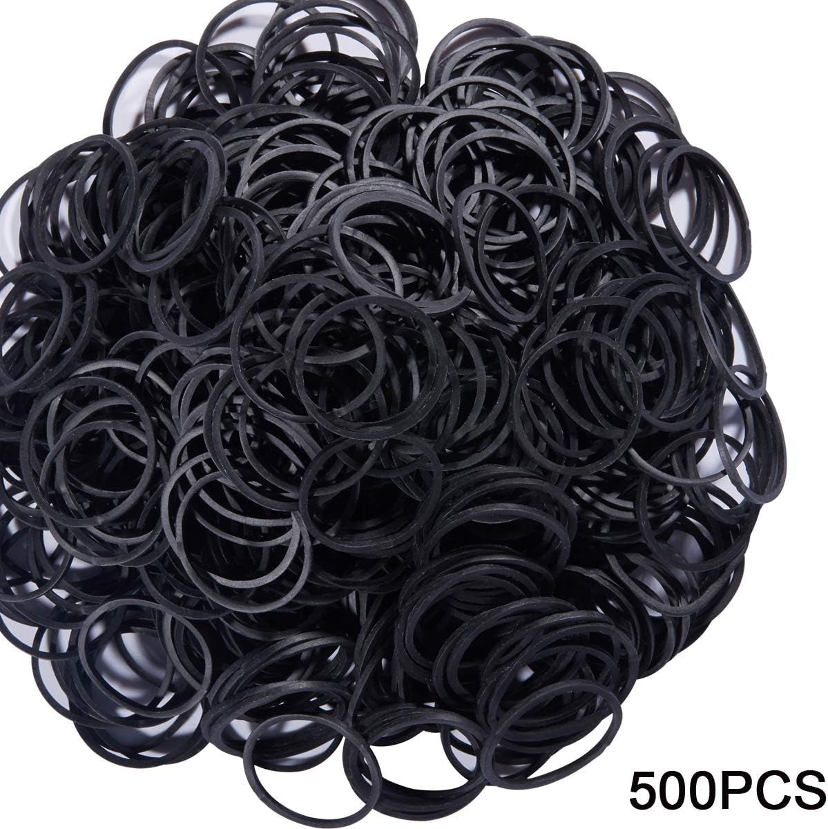 Rubber Bands 500Pcs Black 1Inch Small Rubber Bands for Office 2.5Cm Rubber Band for Office School Home Strong Elastic Band Loop Office Supplies