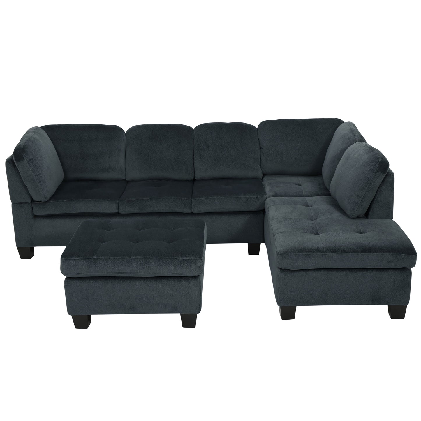 Canterbury 3-Pc Sectional Sofa Set, Charcoal Finish