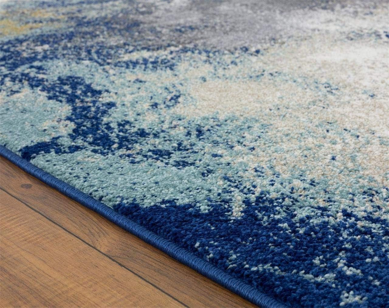 Beverly Collection 8445 Blue 2X3 Modern Area Rug