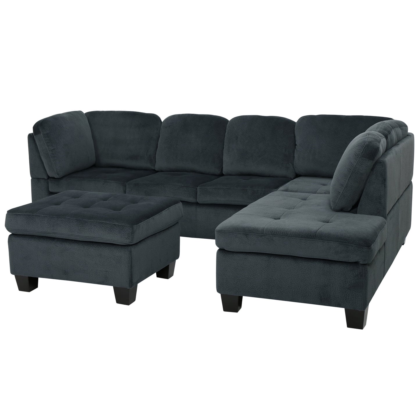 Canterbury 3-Pc Sectional Sofa Set, Charcoal Finish