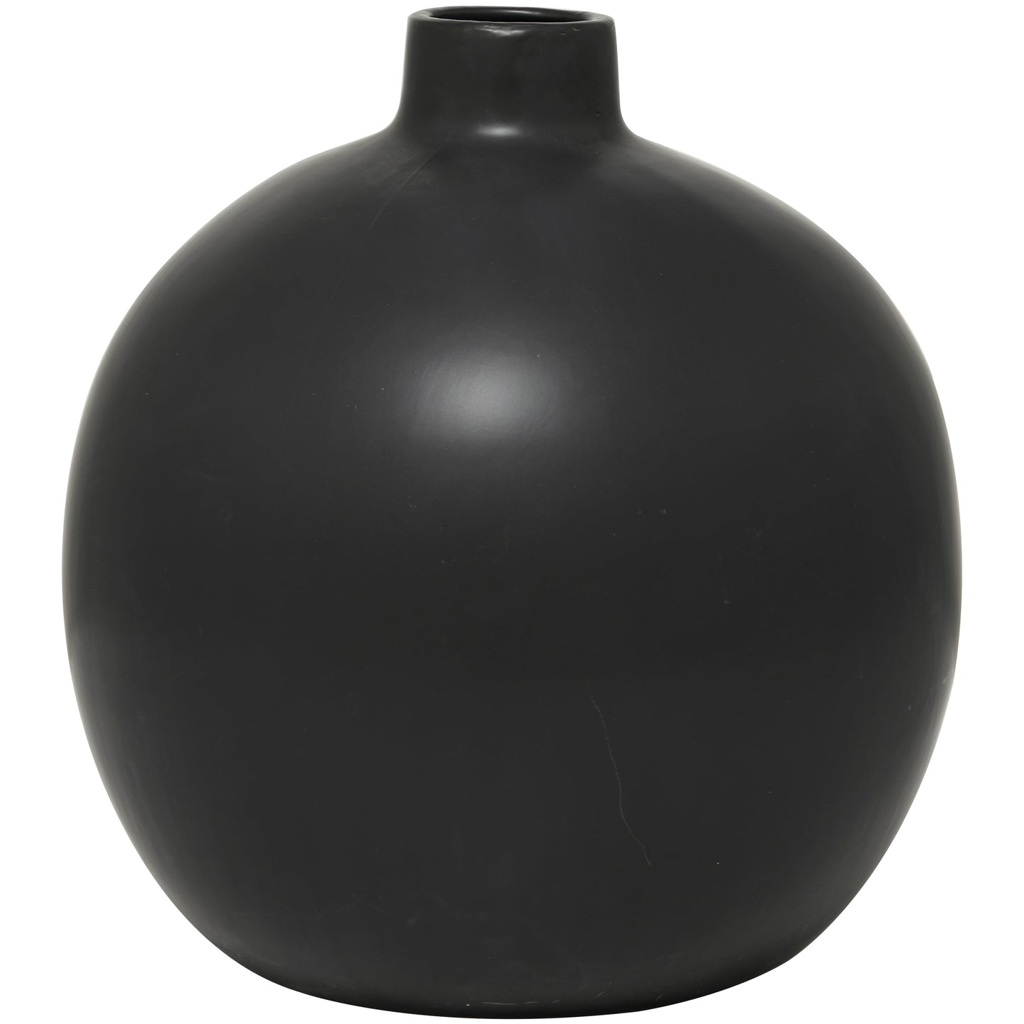 Black Ceramic Matte Decorative Vase - 16"W, 17"H