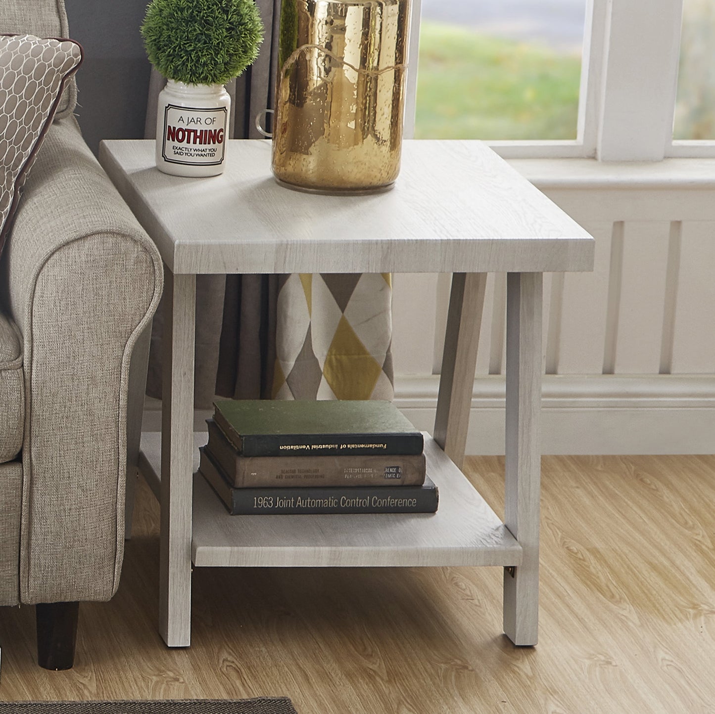 Athens Contemporary Wood Shelf End Table