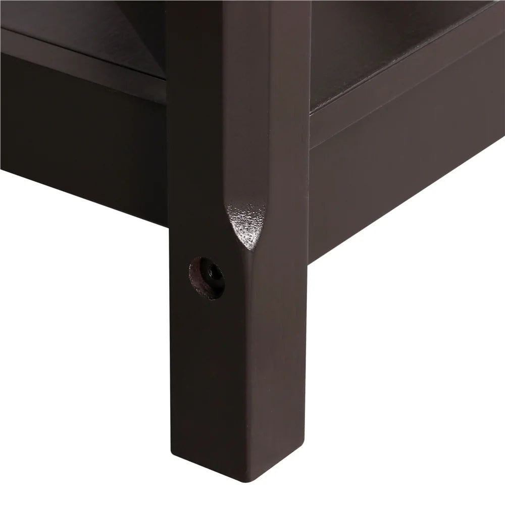 Modern X Design Wood End Table, Espresso