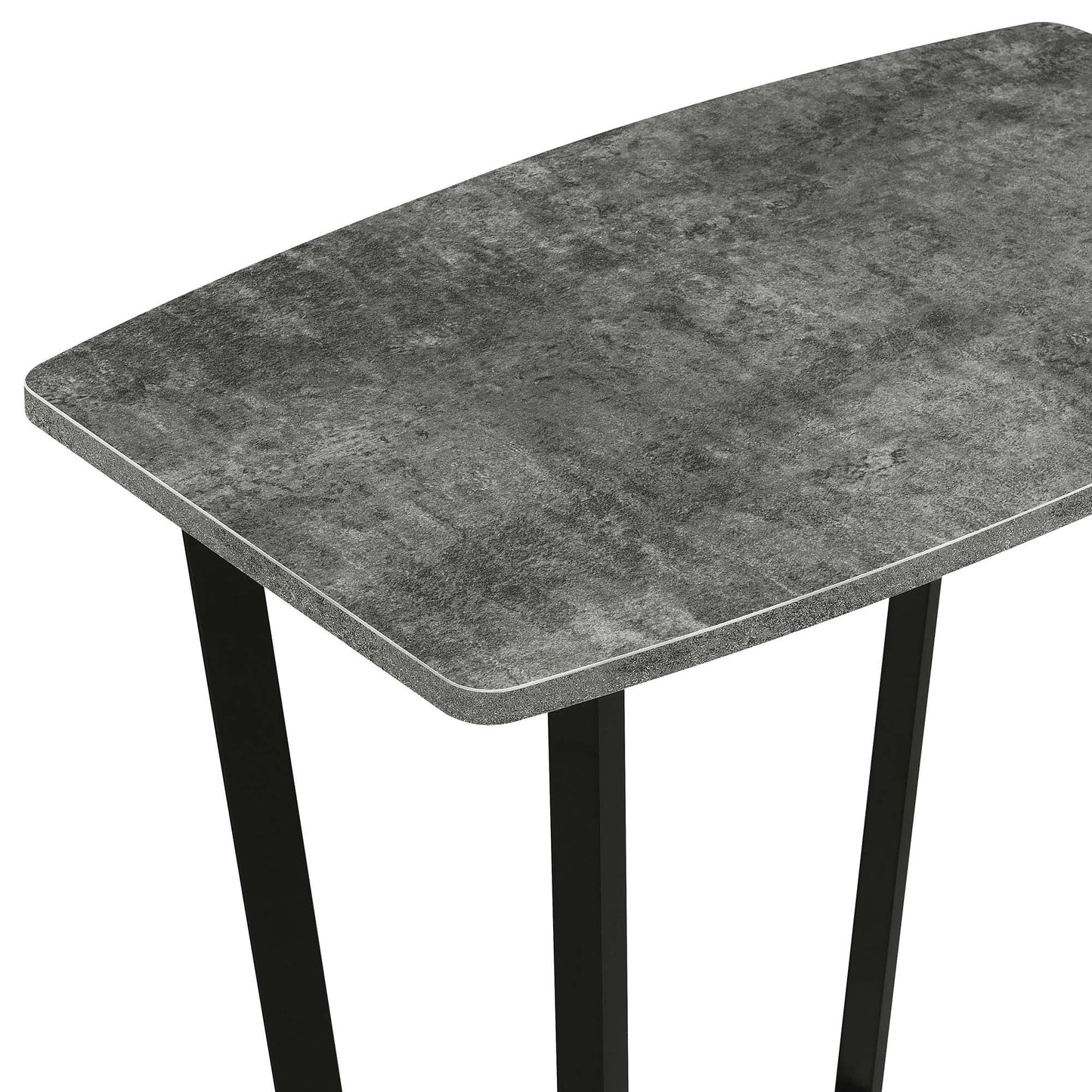 Graystone End Table with Shelf - Cement/Black