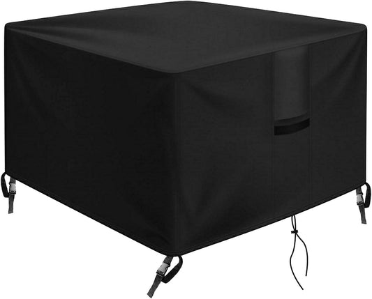 Square Fire Pit Cover Durable Outdoor Patio Fire Pit Covers Square Waterproof and Dustproof 420D Heavy Duty Fireplace Cover for Outdoor Propane Fire Pit 30X30X25 Inches Black