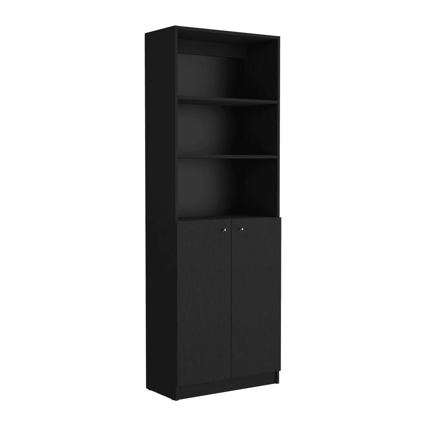 Home 2-Door Bookcase with Open Shelves