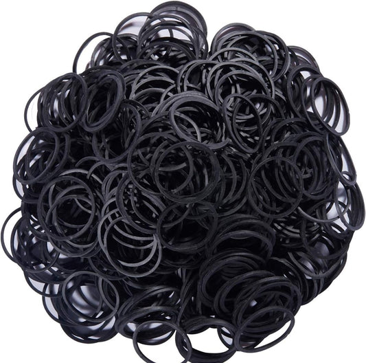 Rubber Bands 500Pcs Black 1Inch Small Rubber Bands for Office 2.5Cm Rubber Band for Office School Home Strong Elastic Band Loop Office Supplies