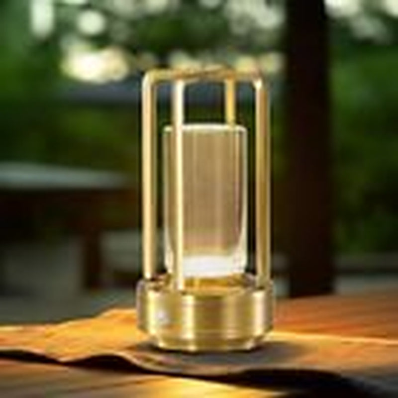 Crystal Table Lamp for Indoor and Outdoor, Rechargeable Cordless Lamp, 02-Gold