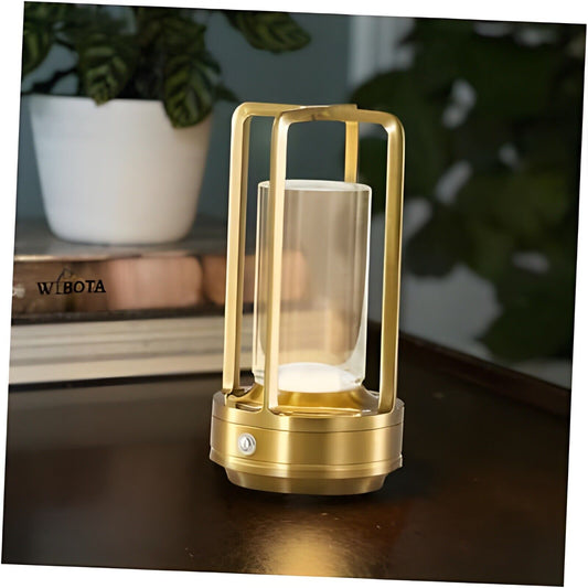 Crystal Table Lamp for Indoor and Outdoor, Rechargeable Cordless Lamp, 02-Gold